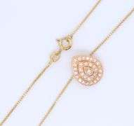 Italian Sterling Silver Oval Crystal Cluster Pendant on Box Chain
