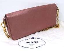 Preowned Authentic Designer Prada Saffiano Clutch Bag