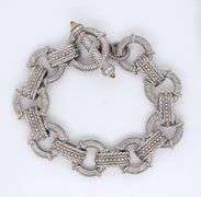 Judith Ripka 925 Sterling Silver Round Link Bracelet