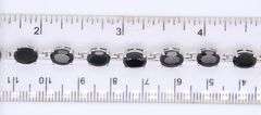 925 Sterling Silver Black Onyx Link Tennis Bracelet