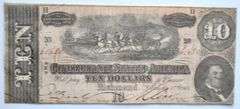 Feb17 1864 Series$10 Confederate States America Note