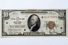 1929 New York $10 National Currency Note
