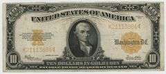 Nice XF 1922 Series Large Size $10 Gold Certificate. Scarce