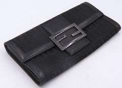 Preowned Fendi Canvas Monogram Black Wallet