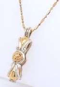 925 Sterling Silver Danecraft Pendant on Italian Beaded Silver Chain Necklace