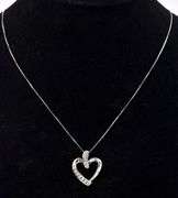 Pleasant Diamond Heart Pendant Necklace in 14K White Gold