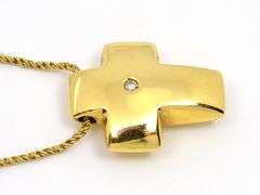 Stylish 18k Cross on Necklace
