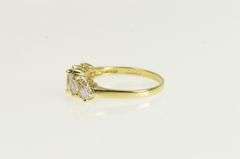 14K Yellow Gold Princess Classic CZ Vintage Statement Band Ring
