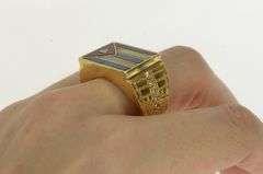 18K Yellow Gold Diamond Puerto Rico Flag Enamel Men's Ring