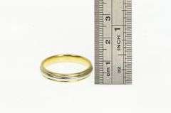 18K Yellow Gold Platinum 4mm Two Tone Classic Wedding Band Ring