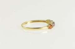 14K Yellow Gold Rainbow Sapphire Vintage Stackable Band Ring