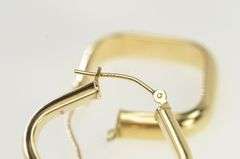 14K Yellow Gold 24.8mm Squared Statement Puffy Hoop Earrings