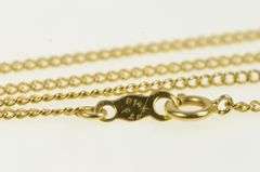 14K Yellow Gold 1.4mm Curb Link Vintage Chain Classic Necklace