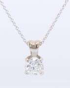 Delightful White Gold Laser Drilled Diamond Pendant on Chain