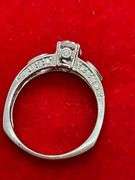 CERTIFIED 14K WHITE GOLD DIAMOND AND PINK SAPPHIRE RING