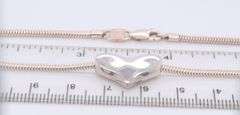 925 Sterling Silver Heart Shaped Pendant on Popcorn Chain