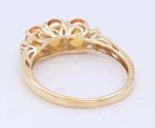 10KT Yellow Gold Yellow Topaz Three Stone Ring