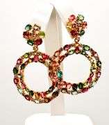 FANCY 24.00 CARAT TOURMALINE AND DIAMOND CHANDELIER EARRINGS