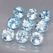 Superb quality 9.56ct 9 pc sky blue Topaz solitaire set