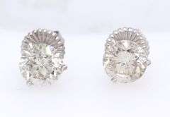 5.38ctw Round Diamond Solitaire Stud Earrings in Platinum