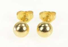 14K Yellow Gold 6.0mm Round Vintage Classic Ball Stud Earrings