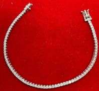 CERTIFIED 14KT WHITE GOLD AND 3.0+CARAT DIAMOND TENNIS BRACELET