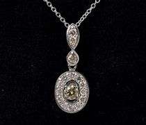 Fantastic Fancy Brown Diamond Pendant Necklace In 14K White Gold