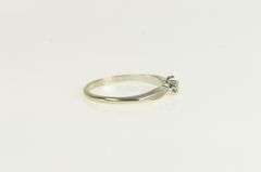 14K White Gold 1950's Diamond Simple Wedding Band Ring