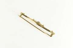 14K Yellow Gold Victorian Syn. Sapphire Seed Pearl Bar Pin/Brooch