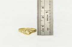 14K Yellow Gold Retro Textured Abstract Domed Vintage Ring