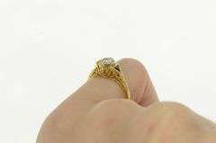 18K Yellow Gold Art Deco Diamond Sapphire Accent Vintage Ring