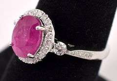 Mesmerizing Natural Burmese Ruby and Diamond Ring in Platinum