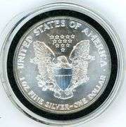 1990 American Silver Eagle in Custom Capsule