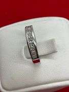 CERTIFIED 14K WHITE GOLD AND DIAMOND BAND.