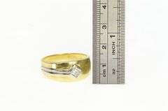 18K Yellow Gold 0.36 Ct Princess Cut Diamond Men's Wedding Ring