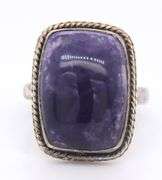 925 Sterling Silver Purple Stone Ring