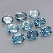 Great quality 7.44ct 9 pc London blue Topaz set