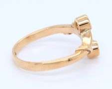Charming Yellow Gold Diamond Bypass Ring