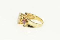 14K Yellow Gold Natural Opal Tourmaline Vintage Statement Ring