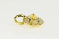 14K Yellow Gold Oval Citrine Vintage Classic Statement Pendant