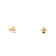 14K Yellow Gold Round Garnet Solitaire Vintage Stud Earrings