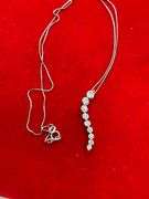 CERTIFIED BRAND NEW 14K WHITE GOLD CHAIN WITH DIAMOND PENDANT
