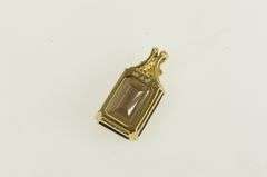 10K Yellow Gold Smoky Quartz Vintage Solitaire Charm/Pendant