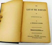 1889 the Last of the Mohicans Antique Book
