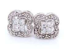 Set of 925 Stering Silver Diamond Pendant on Chain with Matching Earrings