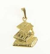 14K Yellow Gold 1990 Year Book Graduation Cap Graduate Charm/Pendant
