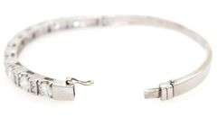 3.65ctw Round and Princess Diamond Bangle Bracelet in 18K