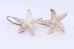 Vintage 925 Sterling Silver Starfish Dangle Earrings