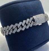 GORGEOUS 14K ICY WHITE GOLD MIAMI CUBAN LINK DIAMOND BRACELET