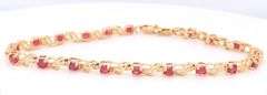 10KT Yello Gold Red Spinel Tennis Bracelet